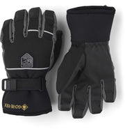 Black kids waterproof GORE-TEX gloves with hook-and-loop wrist strap and grippy palm