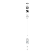 Bike air suspension air spring assembly with inner parts and piston rod, black and silver