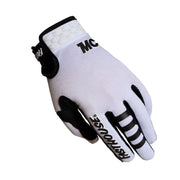 Fasthouse youth A/C Elrod Air gloves, white with black palm logo and contrasting finger tips