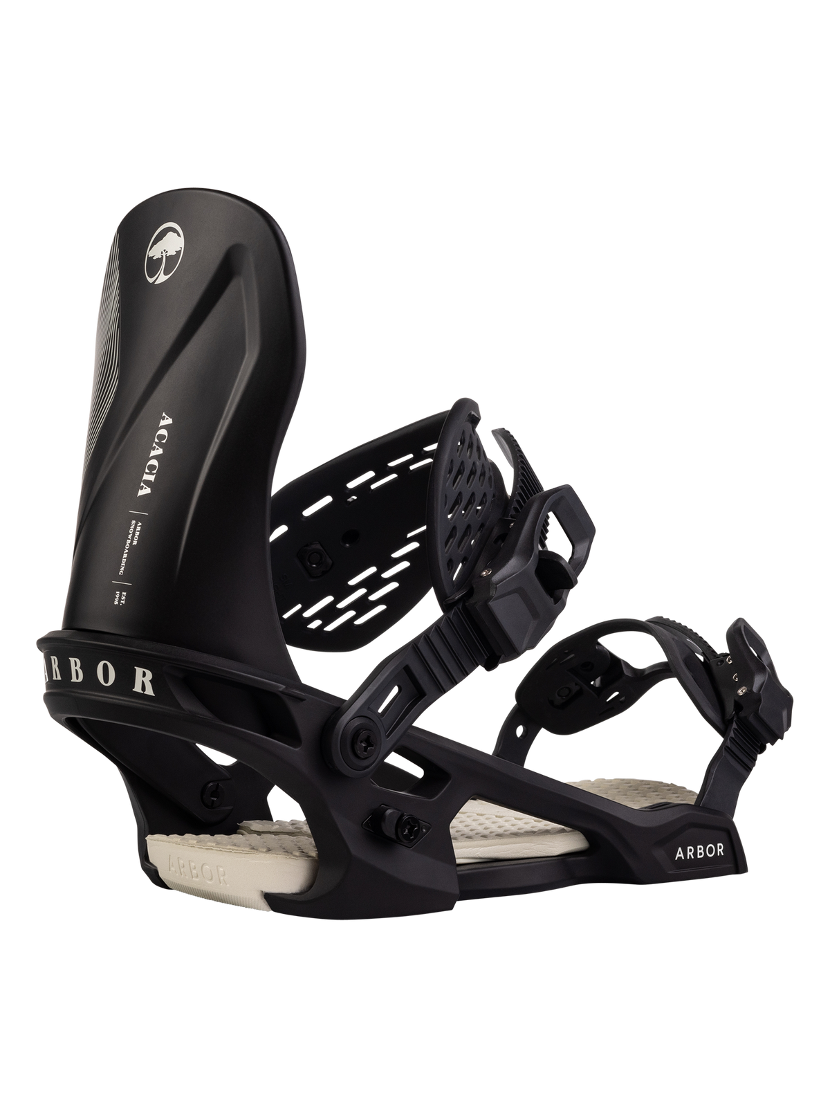 Arbor Acacia Snowboard Bindings – Black/Marshmallow — Acacia Binding