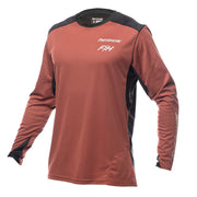 Fasthouse Alloy Rally long-sleeve jersey in rust with black side panels and logo