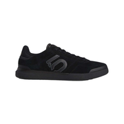Women’s black lace-up low-top sneaker with logo side panel and rubber outsole