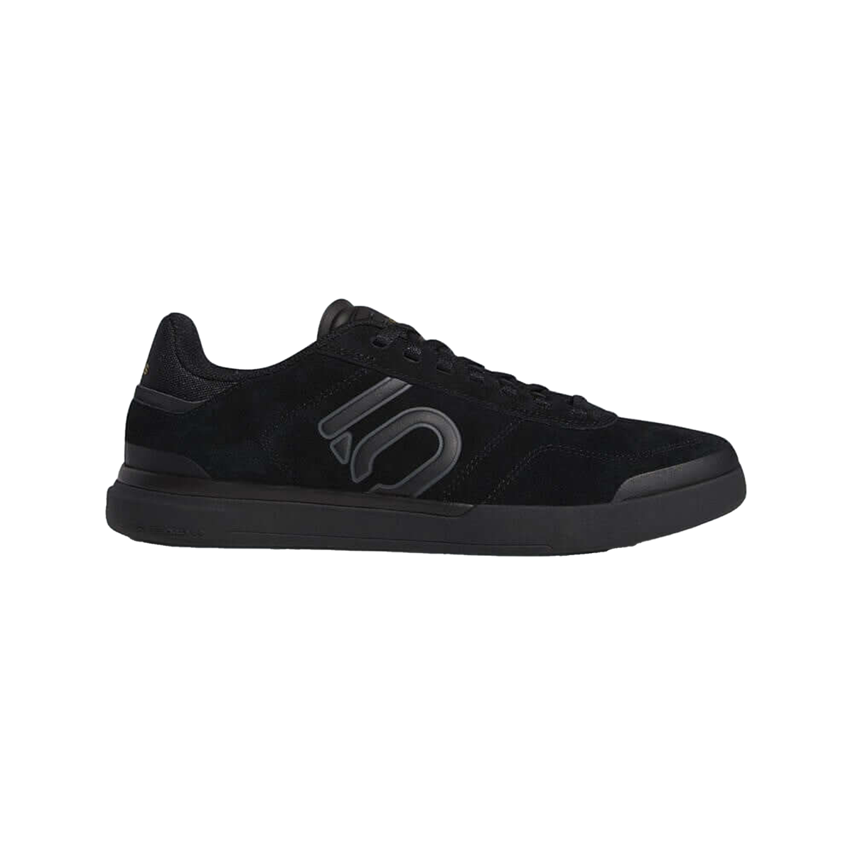 Women’s black lace-up low-top sneaker with logo side panel and rubber outsole