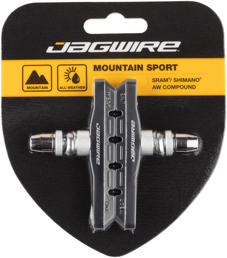 Mountain Sport brake pads with threaded posts, black/silver metal