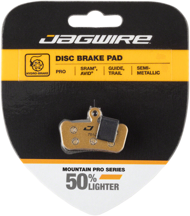 Semi-metallic disc brake pads set with metal backing and mounting hardware