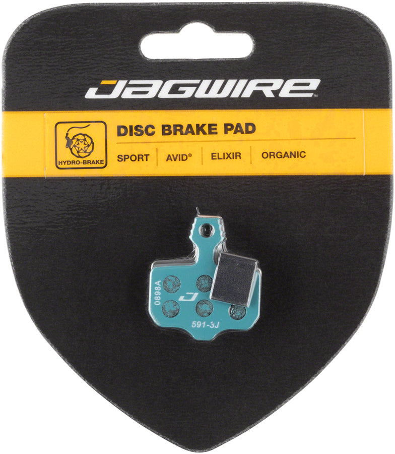 Jagwire sport organic disc brake pad in retail blister pack, Avid Elixir compatible