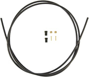 Shimano disc brake hose, black rubber line with gold and black fittings