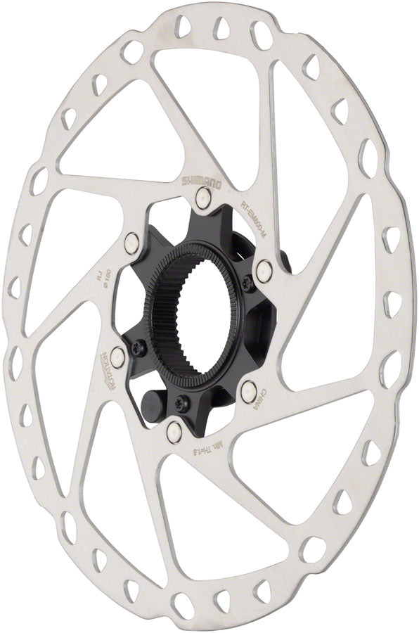 Shimano STEPS RT-EM600-M center lock disc brake rotor with speed sensor magnet, 180mm