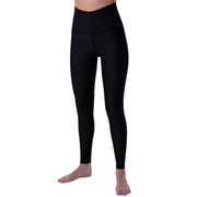 Black women's base layer leggings with slim ankle-length fit