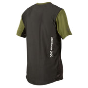 Olive and black alloy block jersey back with FastHouse text logo, short sleeves