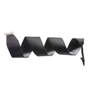 Black climbing skins with tail clip and mounting strap