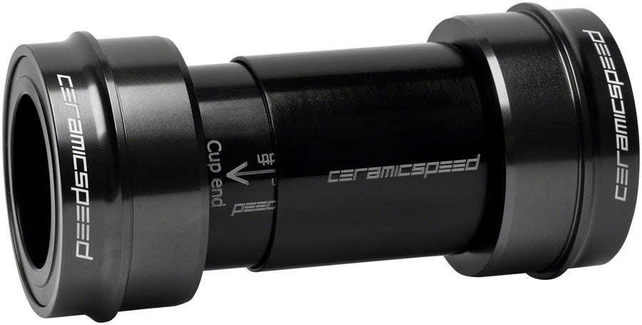 CeramicSpeed PF30 road bottom bracket with DUB road spindle, black cylindrical unit