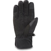 Black textured winter gloves with padded palm and fabric wrist cuff