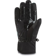 Black winter gloves with glossy palm and cushioned wrist cuff