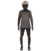Long-sleeve motocross jersey, black heather-gray with FastHouse graphics and mesh sleeves