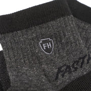 Heather gray performance ankle socks with FH shield logo near the cuff