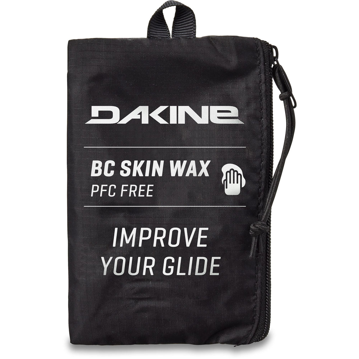 Dakine backcountry skin wax 50g pouch, black fabric with BC Skin Wax text