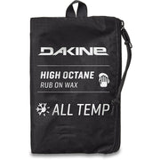 Dakine High Octane rub-on wax pouch, black bag with all-temp label