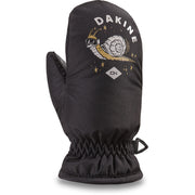 Dakine toddler mittens in black with star graphic and elastic wrist cuff