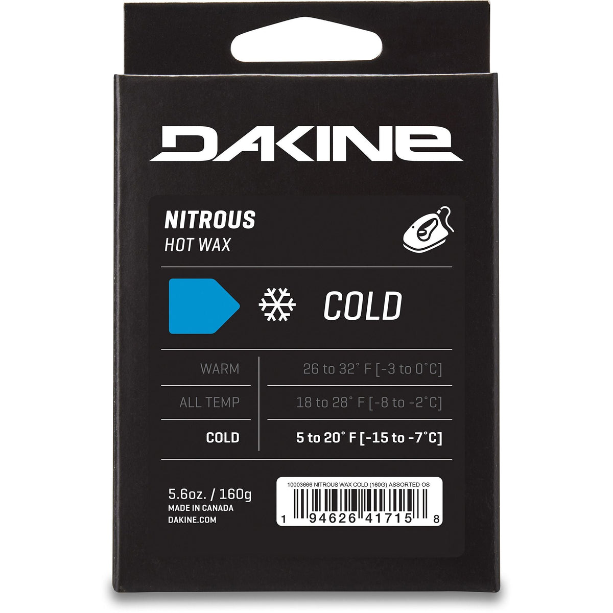 Dakine Nitrous cold hot wax, 160g package for ski use