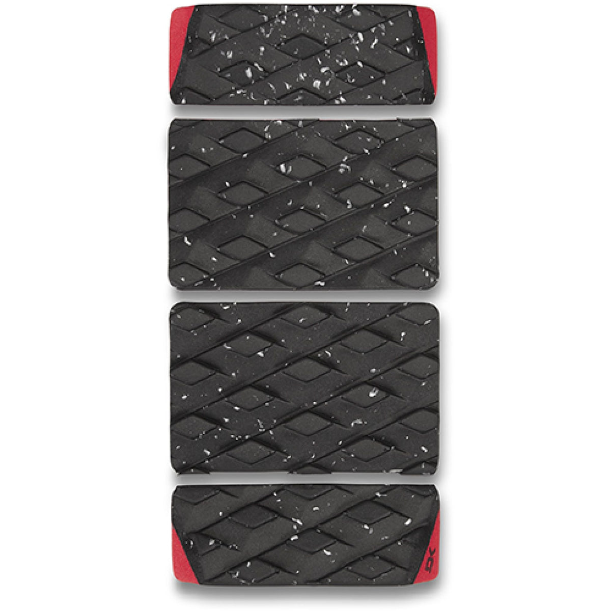 Dakine Revamp traction pad, black geometric grip with speckle texture and red side edges