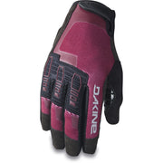 Women’s Dakine Cross-X glove, port red and black with padded knuckles