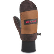 Dakine Pinto mitt in bison brown and dark brown, fleece lining, logo patch and strap