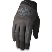 Women’s Dakine Syncline gloves in black and dark gray, mesh panels, logo on back.