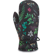 Dakine toddler mittens in dark floral print with elastic wrist cuff and loop strap