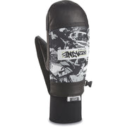 Dakine Pinto mitt with black-and-white graphic back, fleece lining, logo patch and strap