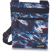 Blue splatter crossbody bag with front zipper pocket and adjustable strap, Dakine