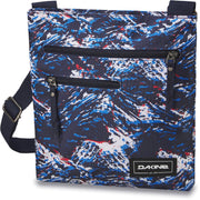 Dakine Jo Jo crossbody bag, dark blue camo print with front zip pocket and adjustable strap