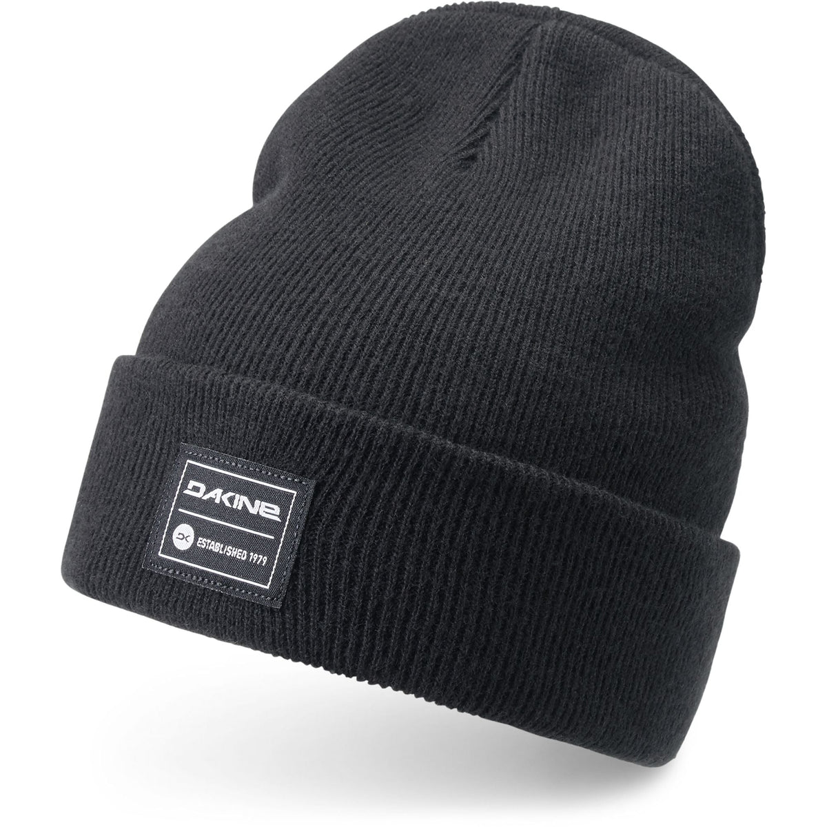 Youth black knit beanie with cuff and Dakine brand patch