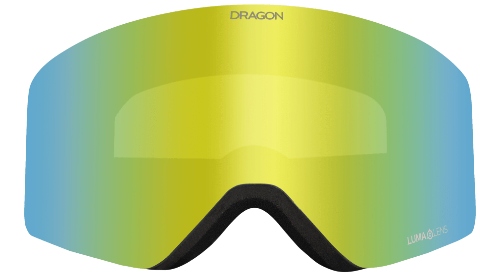 Snow goggles with black frame and yellow mirrored Lumalens lens