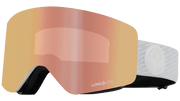 Snow goggles with black frame and lilac-tinted pink Lumalens
