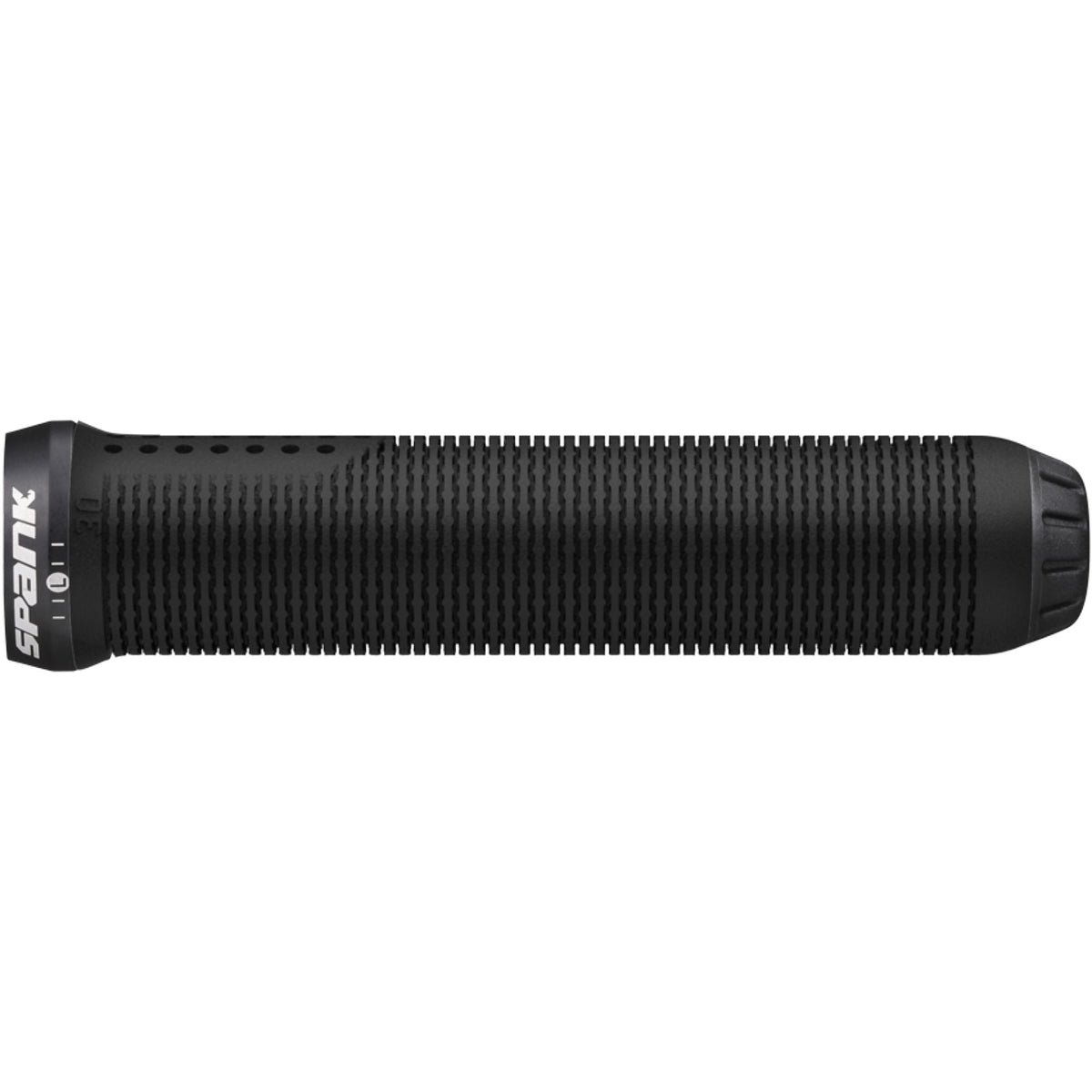 Spike grip handle in black with perforated pattern and textured surface