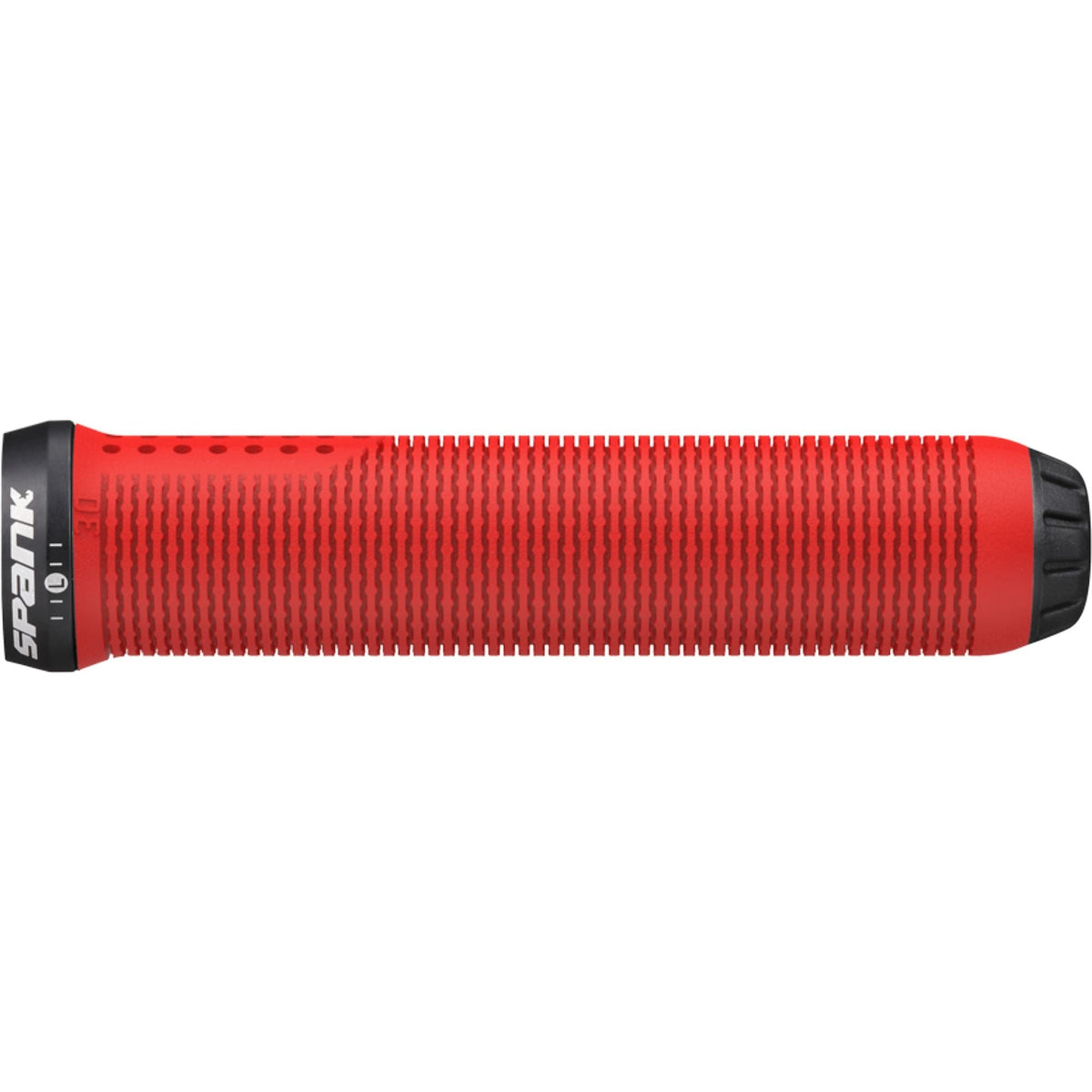 Spike grip handle in red with perforated texture and black end cap