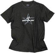 Charcoal graphic crew-neck T-shirt with Spank logo on front