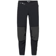 Black long MTB pants with stretchy cuffs and knee paneling