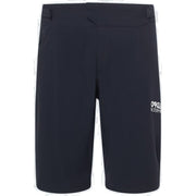 Black Oakley Factory Pilot RC shorts, front view, with side pockets and logo