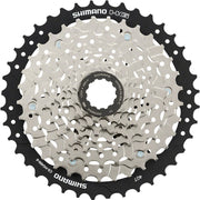 Shimano 8-speed 11-40T silver bike cassette with sprocket cluster