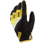 iXS DH X5.1 Pro gloves: yellow/black mesh with padded knuckles