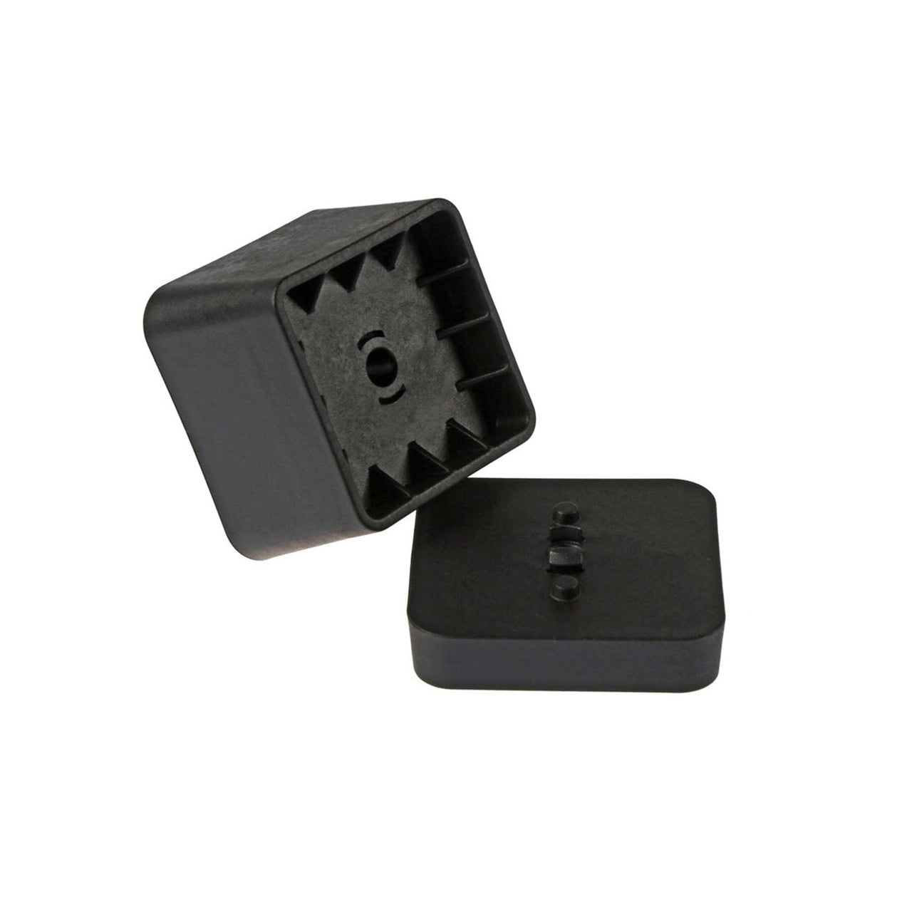 Black direct-mount bike rack bracket kit with base plate and mounting block