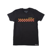 Black youth girls' Ricky tee with Fasthouse checkered logo graphic
