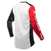 Fasthouse Grindhouse Alpha jersey, white back with black panels and red sleeve