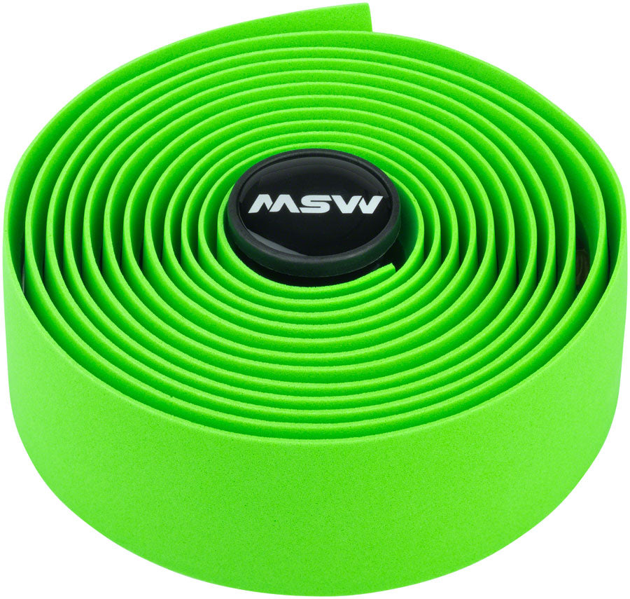 Green EVA bicycle bar tape roll with MSW logo