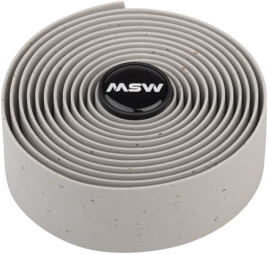 MSW EVA bar tape roll in gray with embossed MSW logo cap