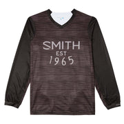 Men's MTB jersey, dark heather knit, V-neck, SMITH EST 1965 logo