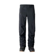 Black waterproof snow pants with reinforced ankle cuffs