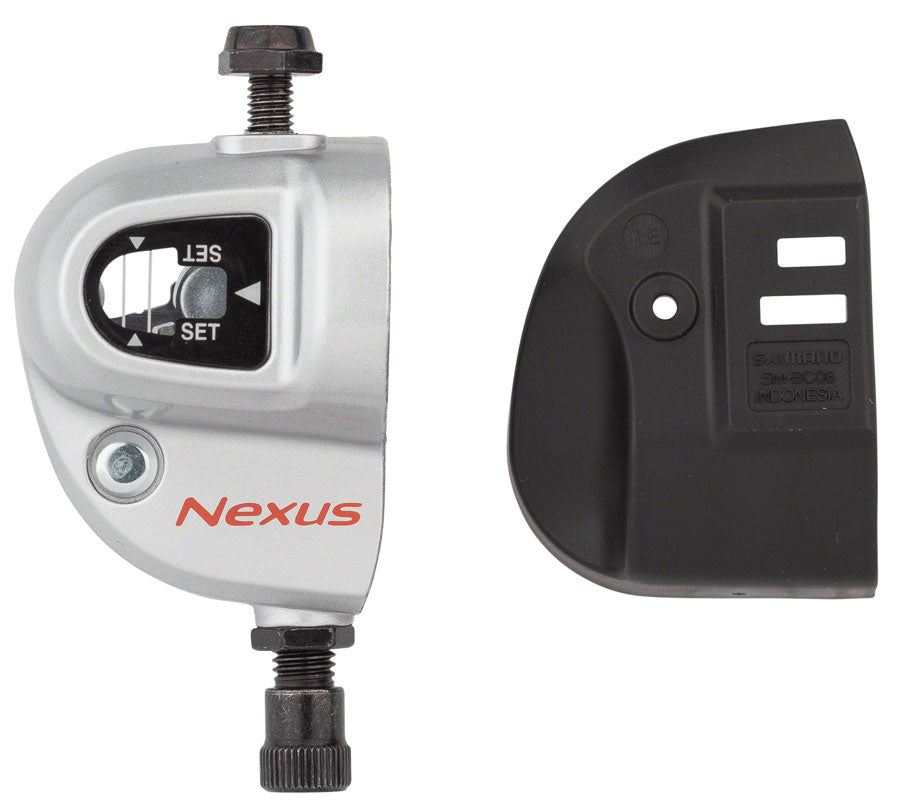 Shimano Nexus bell crank unit with black protective cover, silver housing